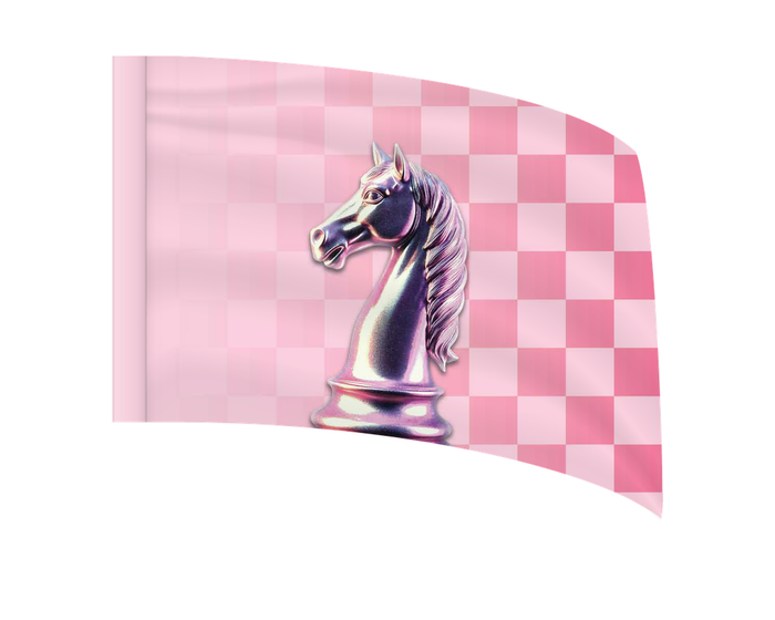Pink Chess Knight - STANDARD FLAG