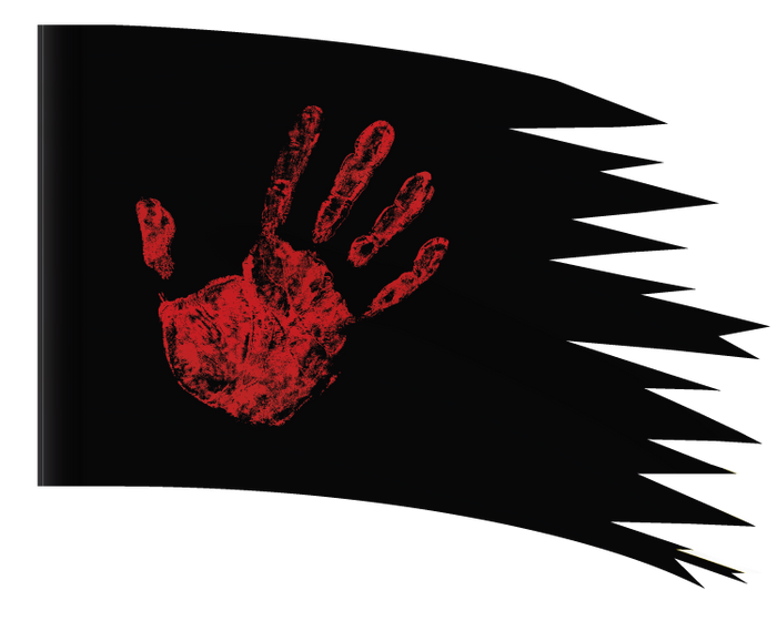Crimson Hand - DISTRESSED FLAG