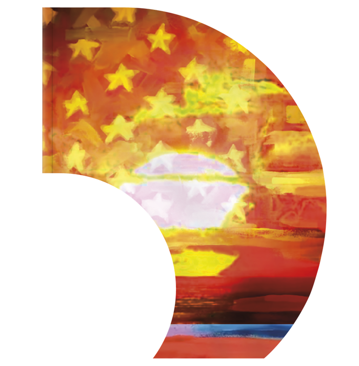 Abstract Patriotic Sunset - C-SWING FLAG