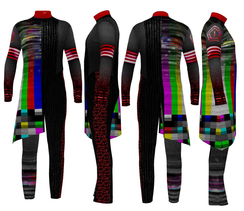 DIGITAL PRINT UNIFORM - THE REVOLUTION WILL NOT BE TELEVISED CLASSIC CURVED TOP w/ PRINTED PANTS