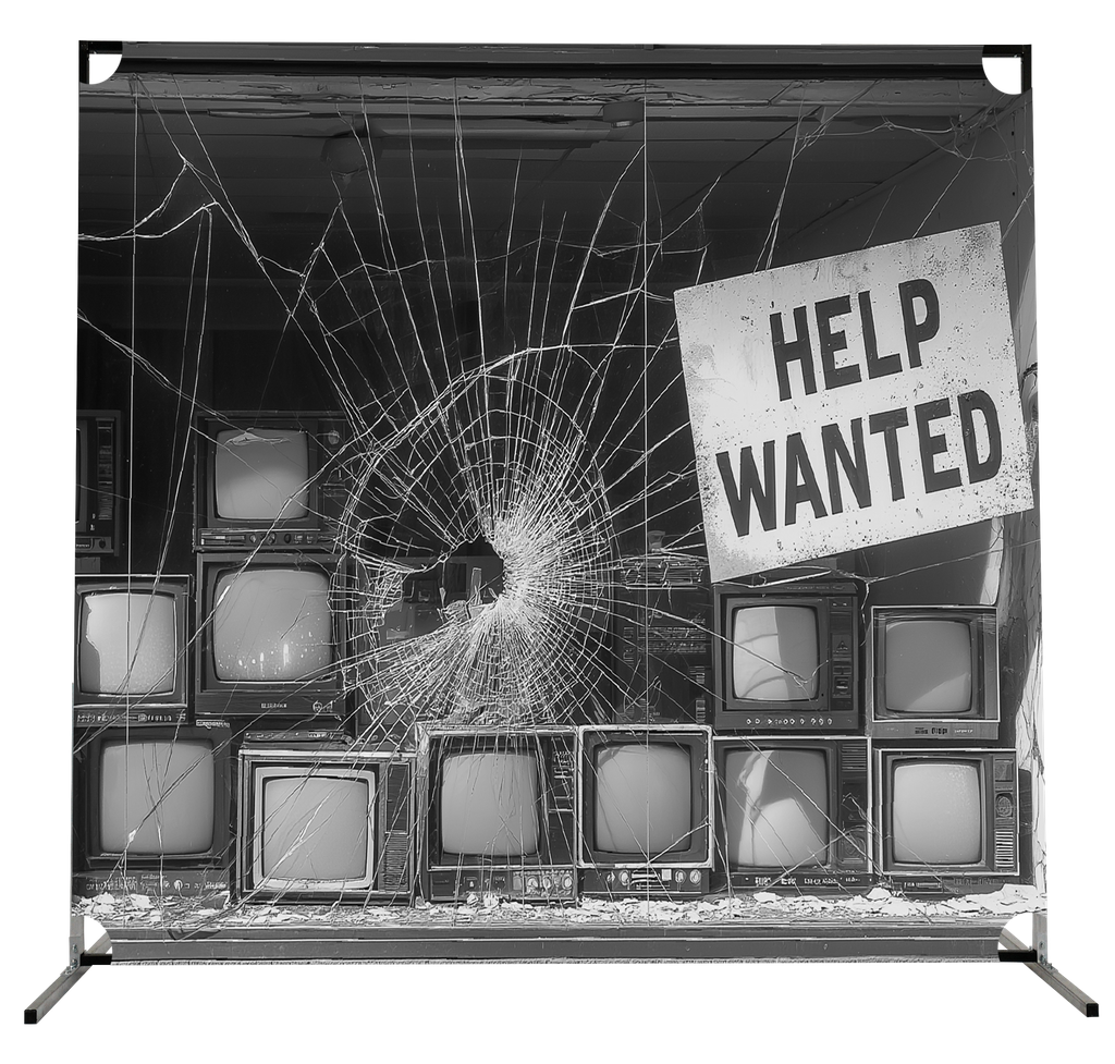 BACKDROP PROP GRAPHICS - THE REVOLUTION WILL NOT BE TELEVISED