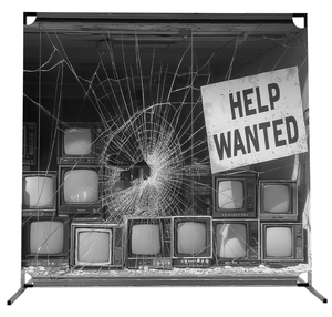 BACKDROP PROP GRAPHICS - THE REVOLUTION WILL NOT BE TELEVISED