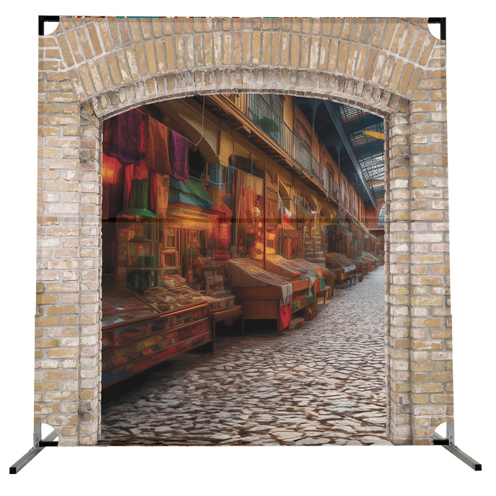 Outdoor Market Mural - Backdrop Prop Graphic