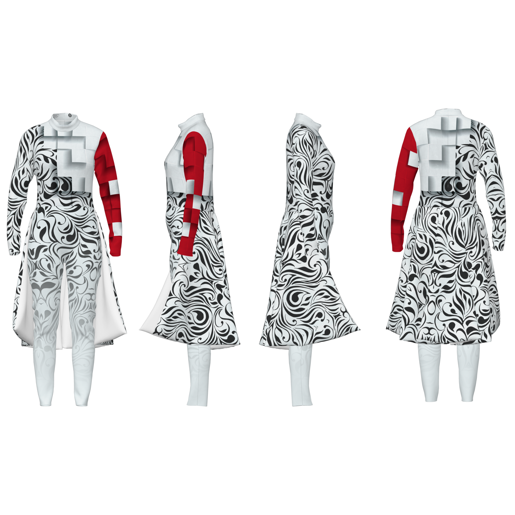 DIGITAL PRINT UNIFORM - Checkmate White Unitard