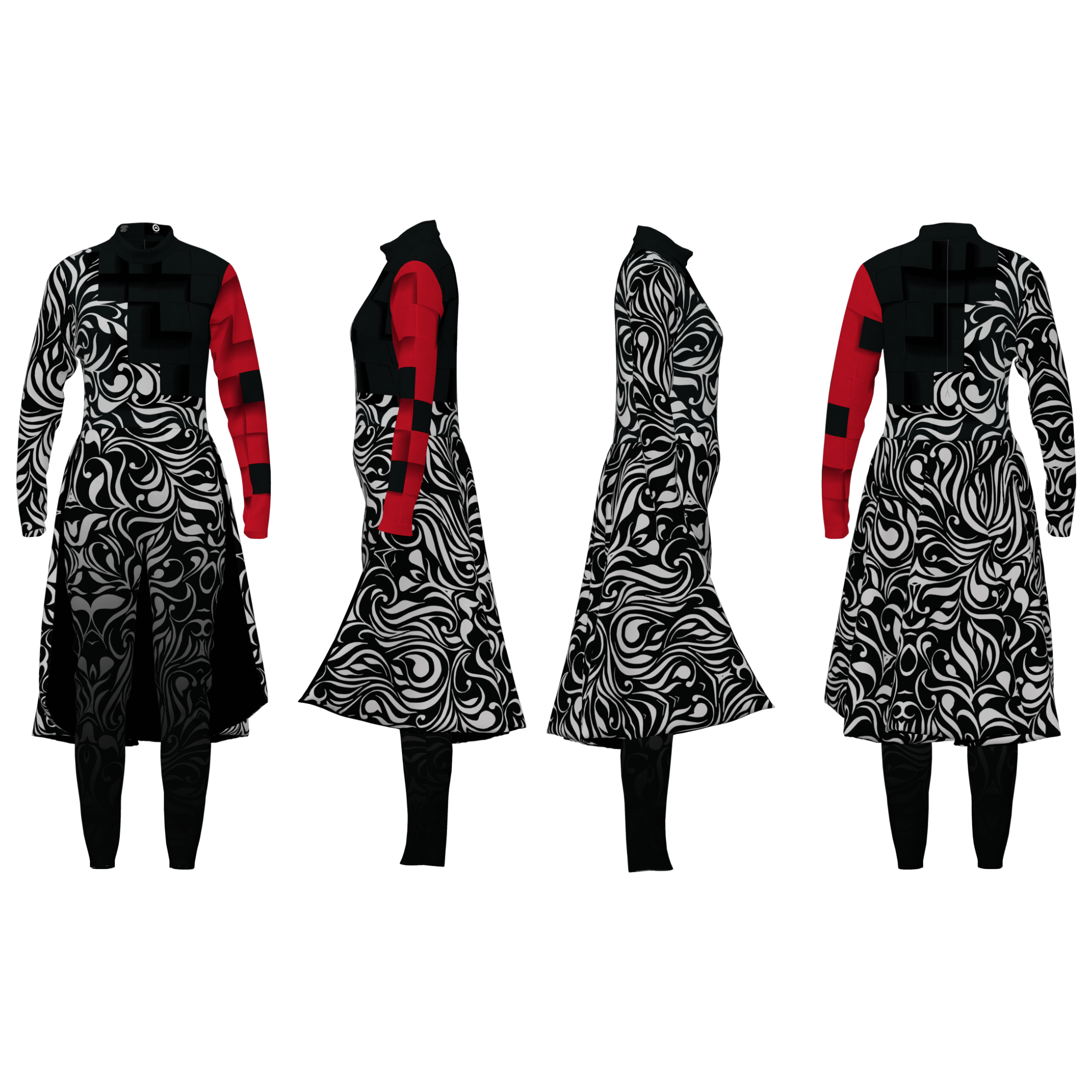 DIGITAL PRINT UNIFORM - Checkmate Black Unitard