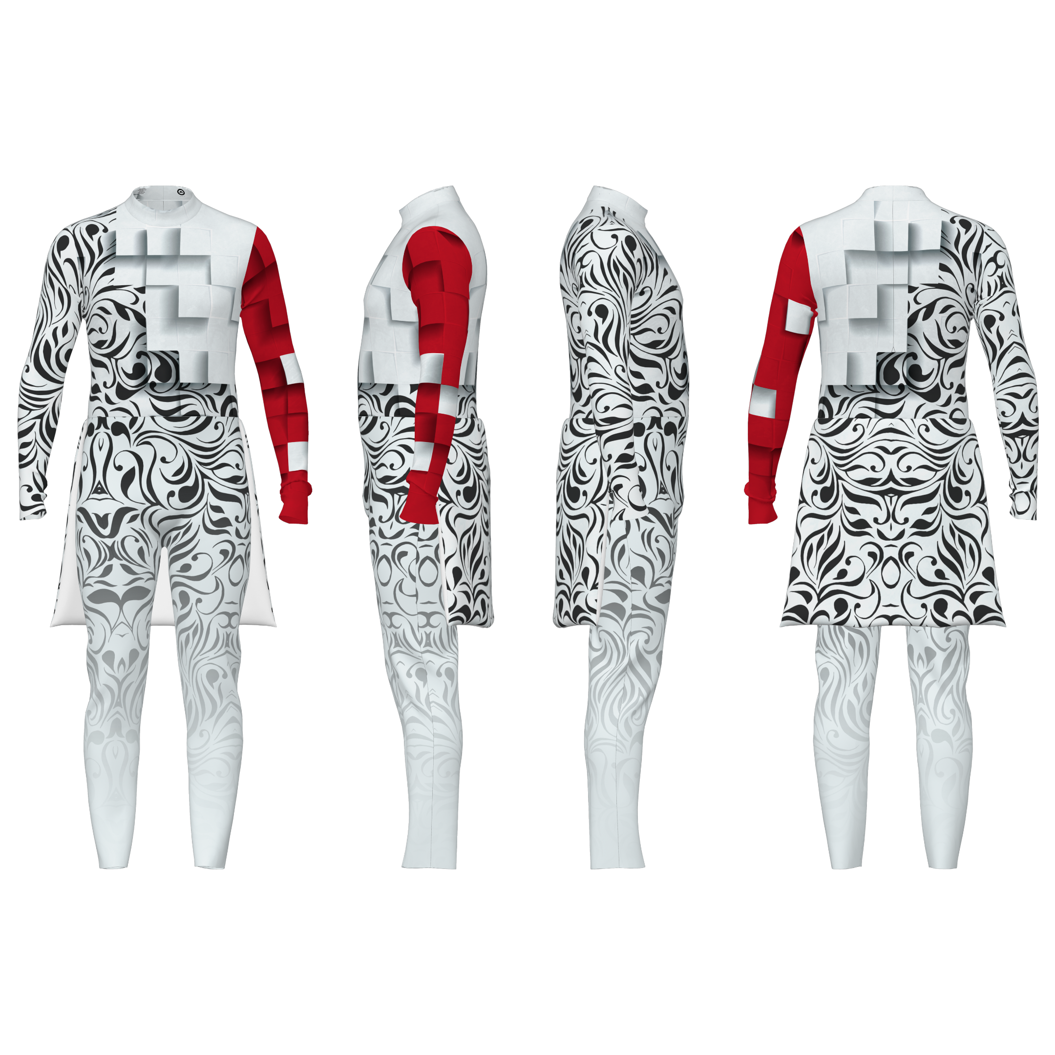 DIGITAL PRINT UNIFORM - Checkmate White Unitard