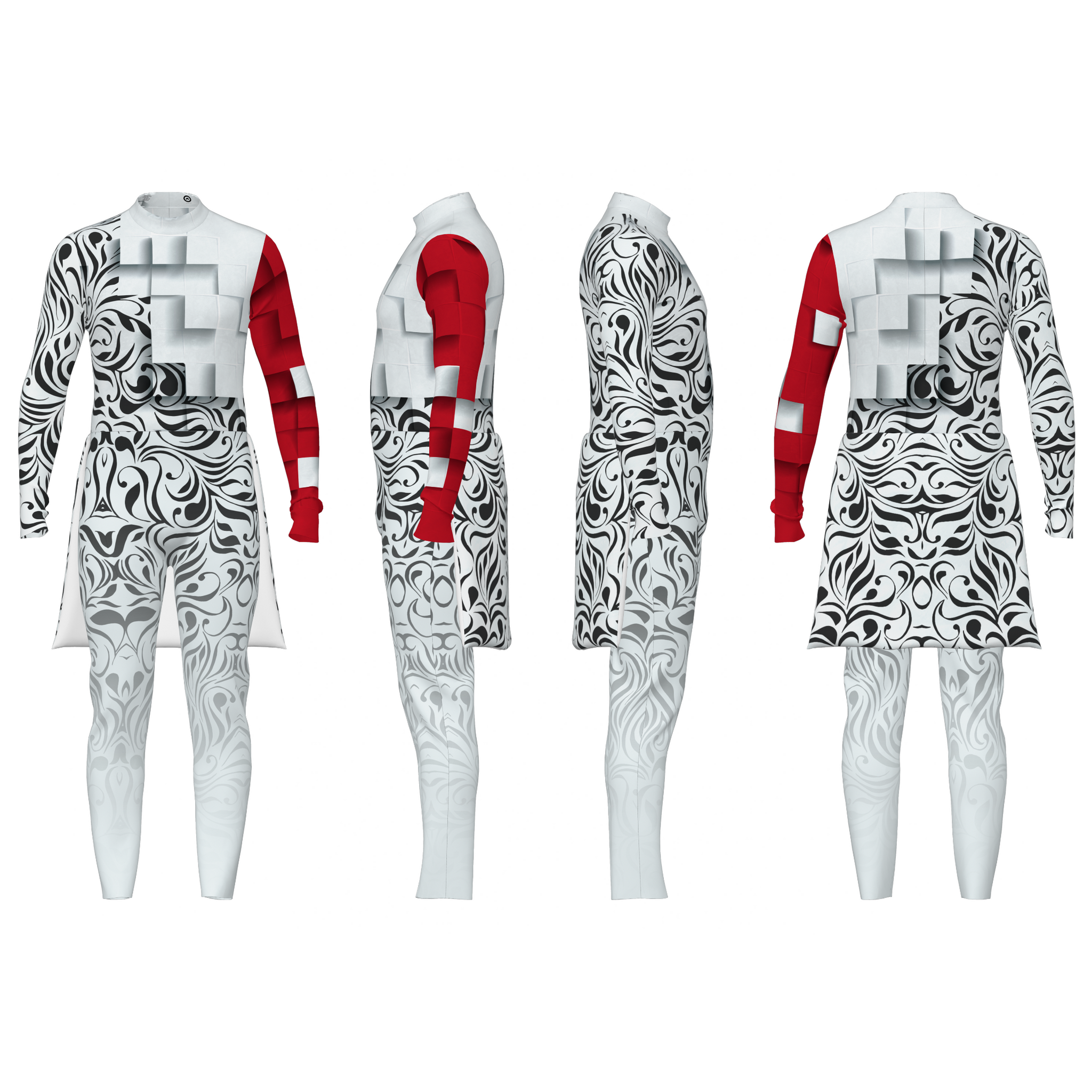 DIGITAL PRINT UNIFORM - Checkmate White Unitard