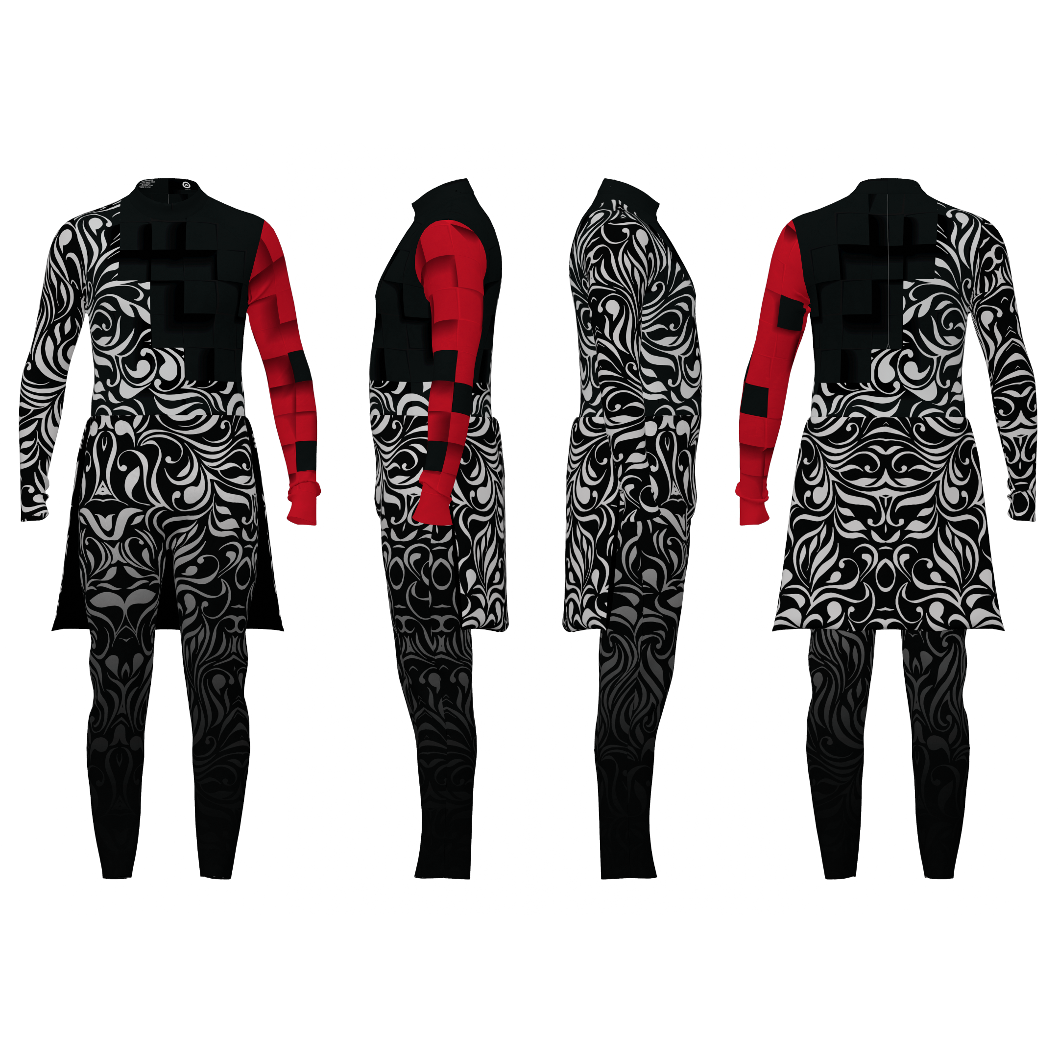DIGITAL PRINT UNIFORM - Checkmate Black Unitard