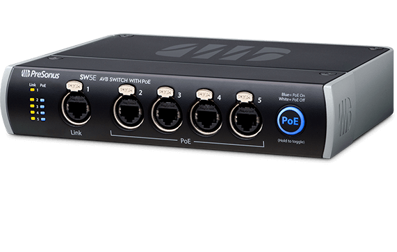 PreSonus SW5E 5-port Audio Video Bridging Switch with PoE